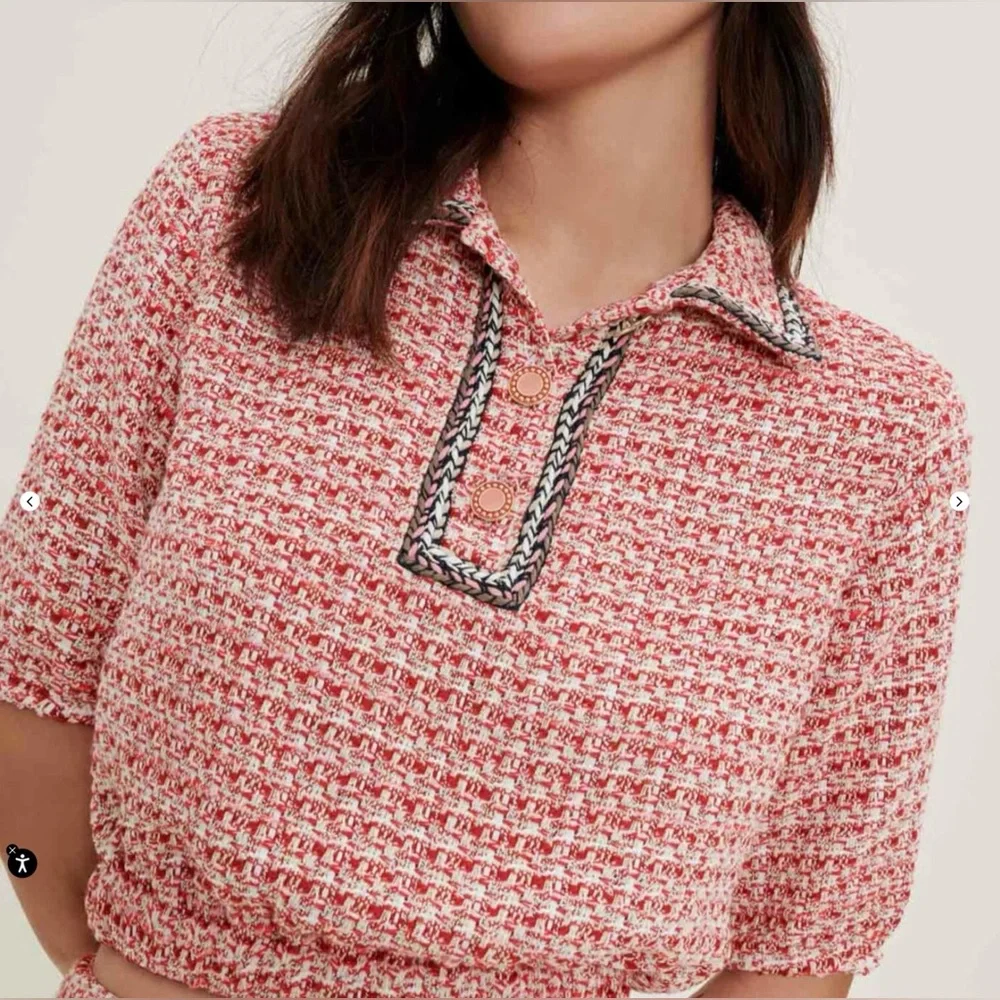 MAJE SET Pink Tweed Top & Skirt! - Picture 3 of 13